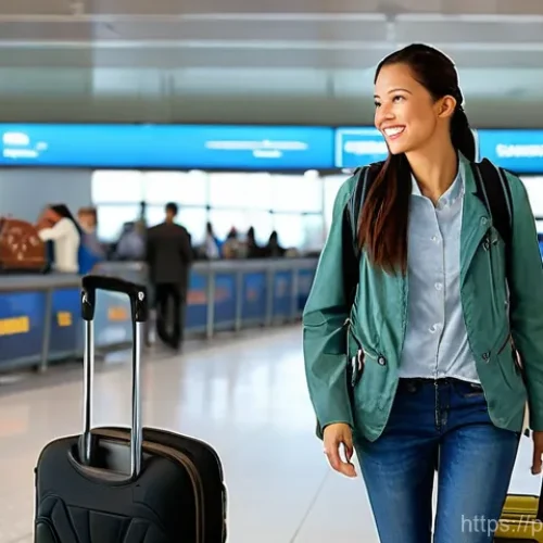 Home 27 칠레 여행 중 사기 피하는 법 - **Prompt:** A young adult female traveler, approximately 25-30 years old, wearing comfortable, modes...