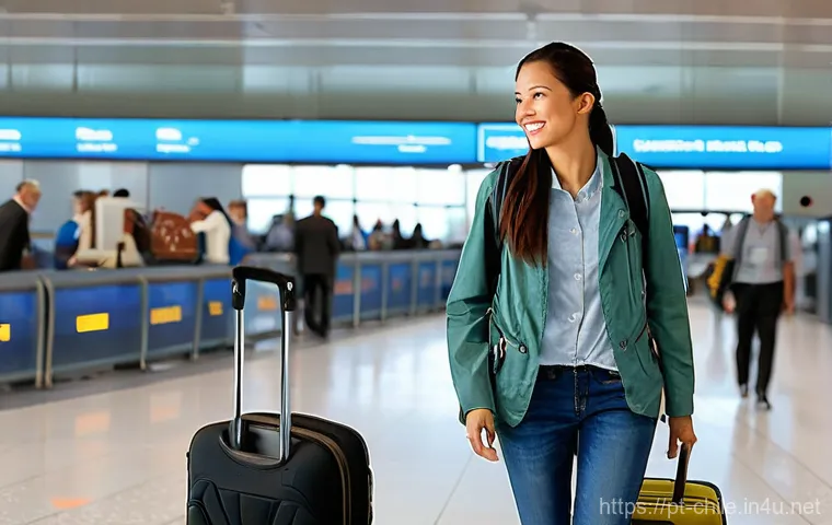 칠레 여행 중 사기 피하는 법 - **Prompt:** A young adult female traveler, approximately 25-30 years old, wearing comfortable, modes...